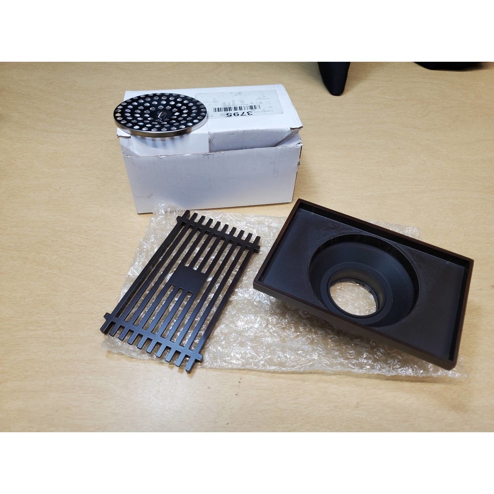 Rectangle Brass Floor Drain 3.5" x 5.5" Oil Rubbed Bronze A266-ORB NOS with Box